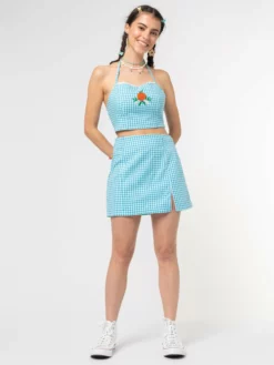 Minga London Flora Gingham Crop Top