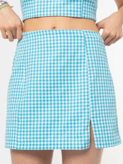 Minga London Flora Gingham Mini Skirt Clothing