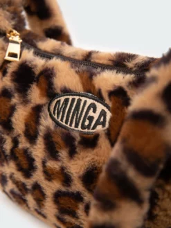 Minga London Clothing Fluffy Leopard Print Crossbody Bag