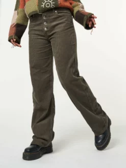 Minga London Forest Green Corduroy Straight Leg Pants Clothing