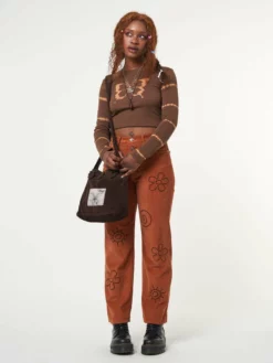 Minga London Clothing Free Spirit Embroidered Corduroy Pants