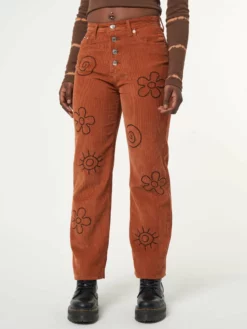 Minga London Clothing Free Spirit Embroidered Corduroy Pants