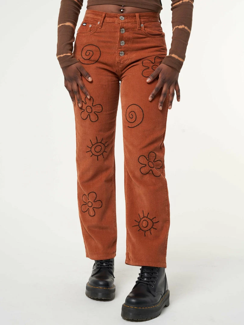 Minga London Clothing Free Spirit Embroidered Corduroy Pants