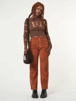 Minga London Clothing Free Spirit Embroidered Corduroy Pants