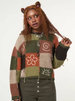 Minga London Free Spirit Patchwork Embroidered Jumper