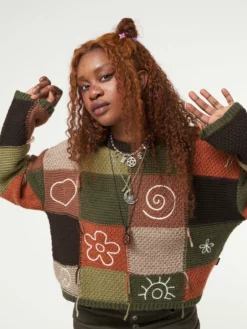 Minga London Free Spirit Patchwork Embroidered Jumper