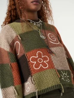 Minga London Free Spirit Patchwork Embroidered Jumper