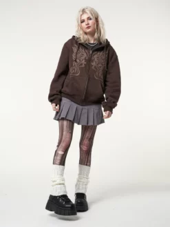 Minga London Clothing Grey Corduroy Pleated Mini Skirt