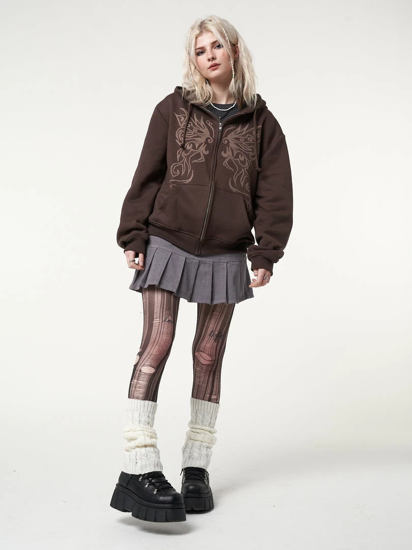 Minga London Clothing Grey Corduroy Pleated Mini Skirt