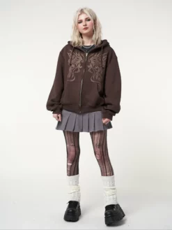 Minga London Clothing Grey Corduroy Pleated Mini Skirt