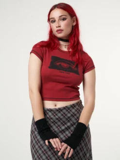 Minga London I See You Eye Graphic Crop Tee