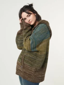 Minga London Iris Zip Up Hood Knit Cardigan