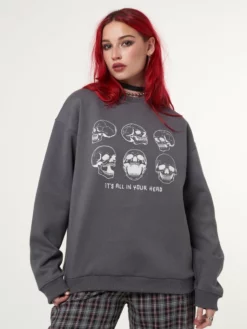 Minga London Its All In Your Head Skull Sweater