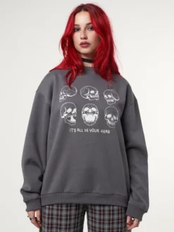Minga London Its All In Your Head Skull Sweater