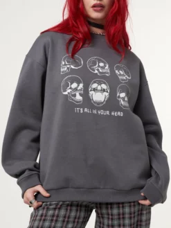 Minga London Its All In Your Head Skull Sweater