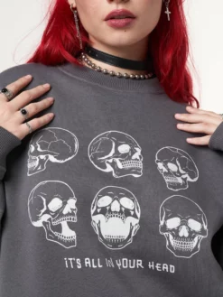 Minga London Its All In Your Head Skull Sweater