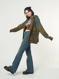 Minga London Jade Overdye Front Pocket Flare Jeans Most Wanted