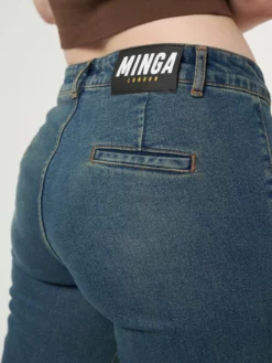 Minga London Jade Overdye Front Pocket Flare Jeans Most Wanted