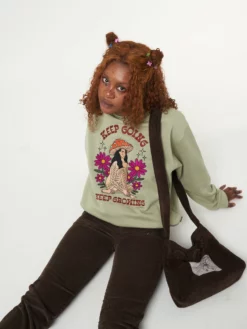 Minga London Keep Growing Mushroom Girl Sweater Clothing