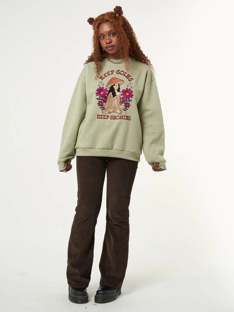 Minga London Keep Growing Mushroom Girl Sweater Clothing