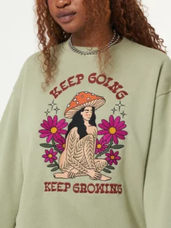 Minga London Keep Growing Mushroom Girl Sweater Clothing