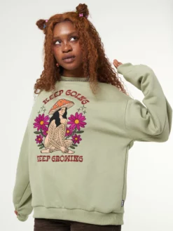 Minga London Keep Growing Mushroom Girl Sweater Clothing