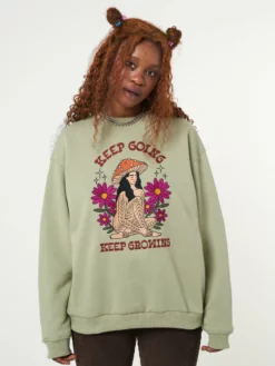 Minga London Keep Growing Mushroom Girl Sweater Clothing