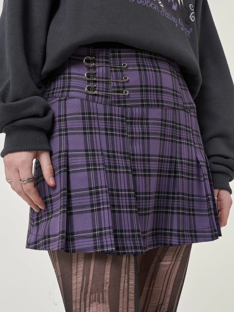 Minga London Clothing Lana Plaid Pleated Mini Skirt