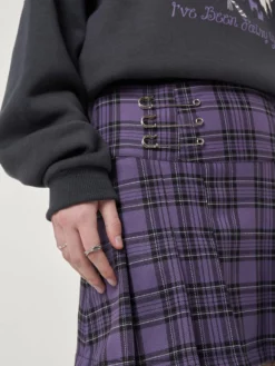 Minga London Clothing Lana Plaid Pleated Mini Skirt