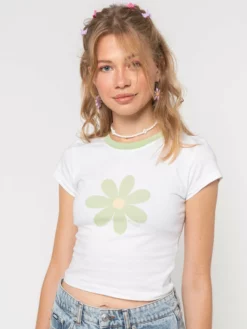 Minga London Clothing La Fleur Verte Crop Tee