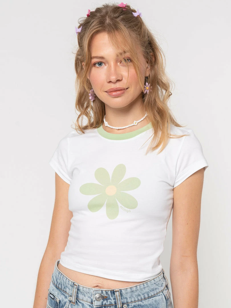 Minga London Clothing La Fleur Verte Crop Tee
