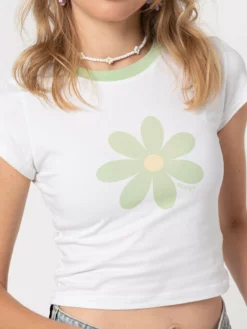 Minga London Clothing La Fleur Verte Crop Tee