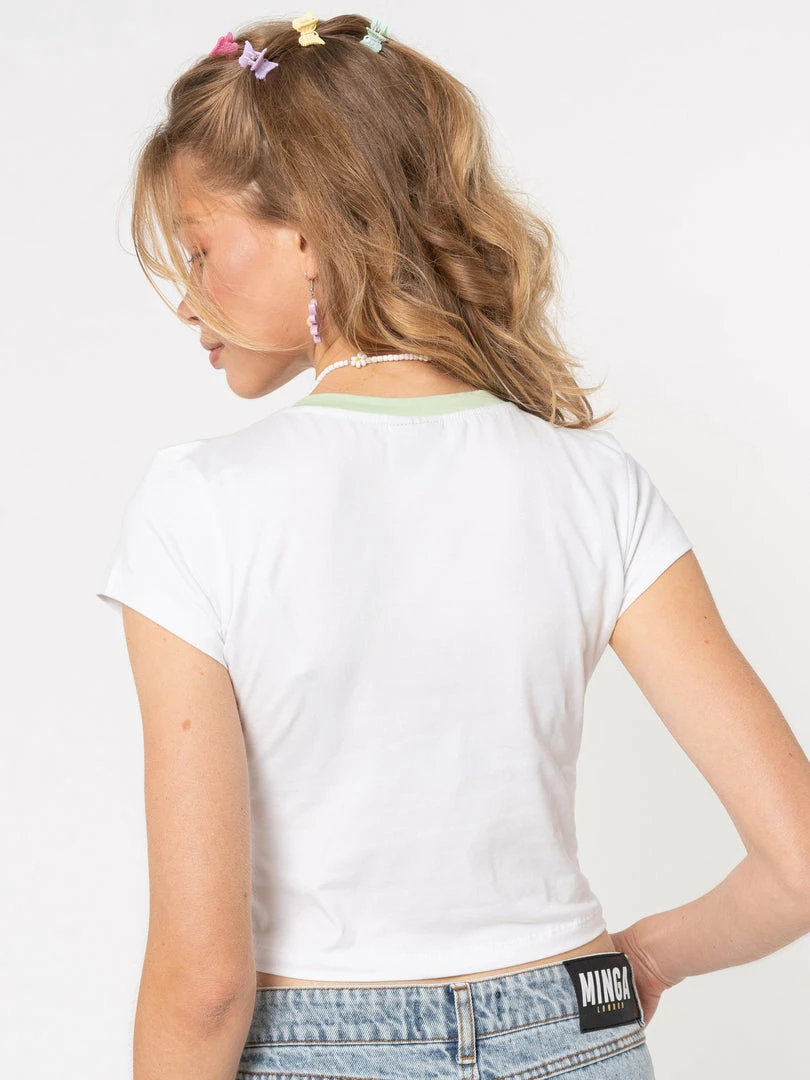 Minga London Clothing La Fleur Verte Crop Tee