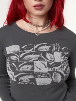 Minga London Most Wanted Lex Yeux Graphic Crop Top