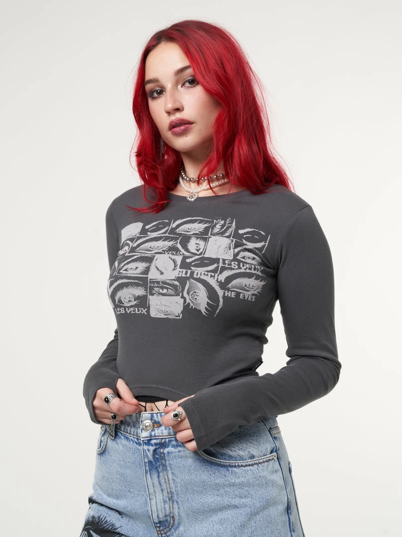 Minga London Most Wanted Lex Yeux Graphic Crop Top