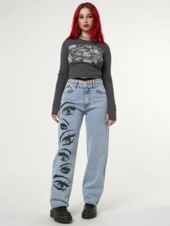 Minga London Most Wanted Lex Yeux Graphic Crop Top