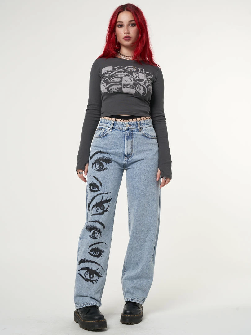 Minga London Most Wanted Lex Yeux Graphic Crop Top