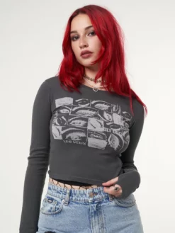 Minga London Most Wanted Lex Yeux Graphic Crop Top