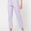 Minga London Clothing Floral Gingham Lilac Check Mom Jeans