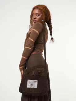 Minga London Most Wanted Melody Crochet Corduroy Crossbody Bag