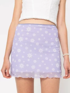 Minga London Clothing Flower Girl Lilac Mini Skirt