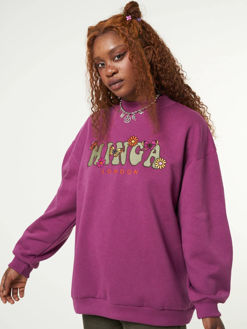 Minga London Minga Flowers & Butterflies High Neck Sweater