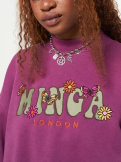 Minga London Minga Flowers & Butterflies High Neck Sweater