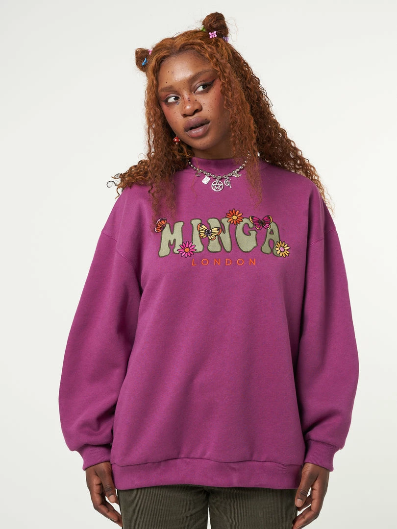 Minga London Minga Flowers & Butterflies High Neck Sweater