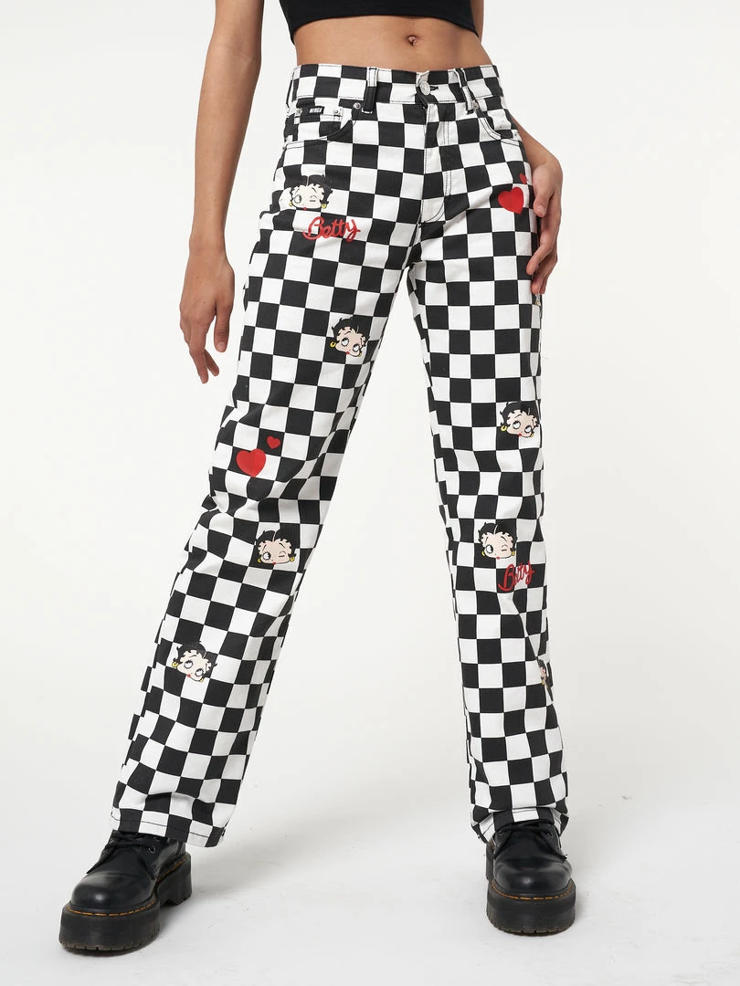 Minga London Clothing Minga X Betty Boop Check Jeans