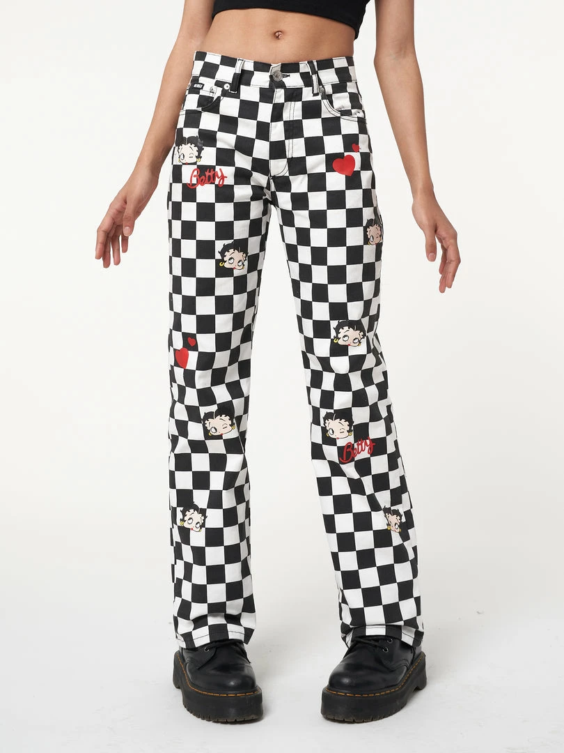 Minga London Clothing Minga X Betty Boop Check Jeans