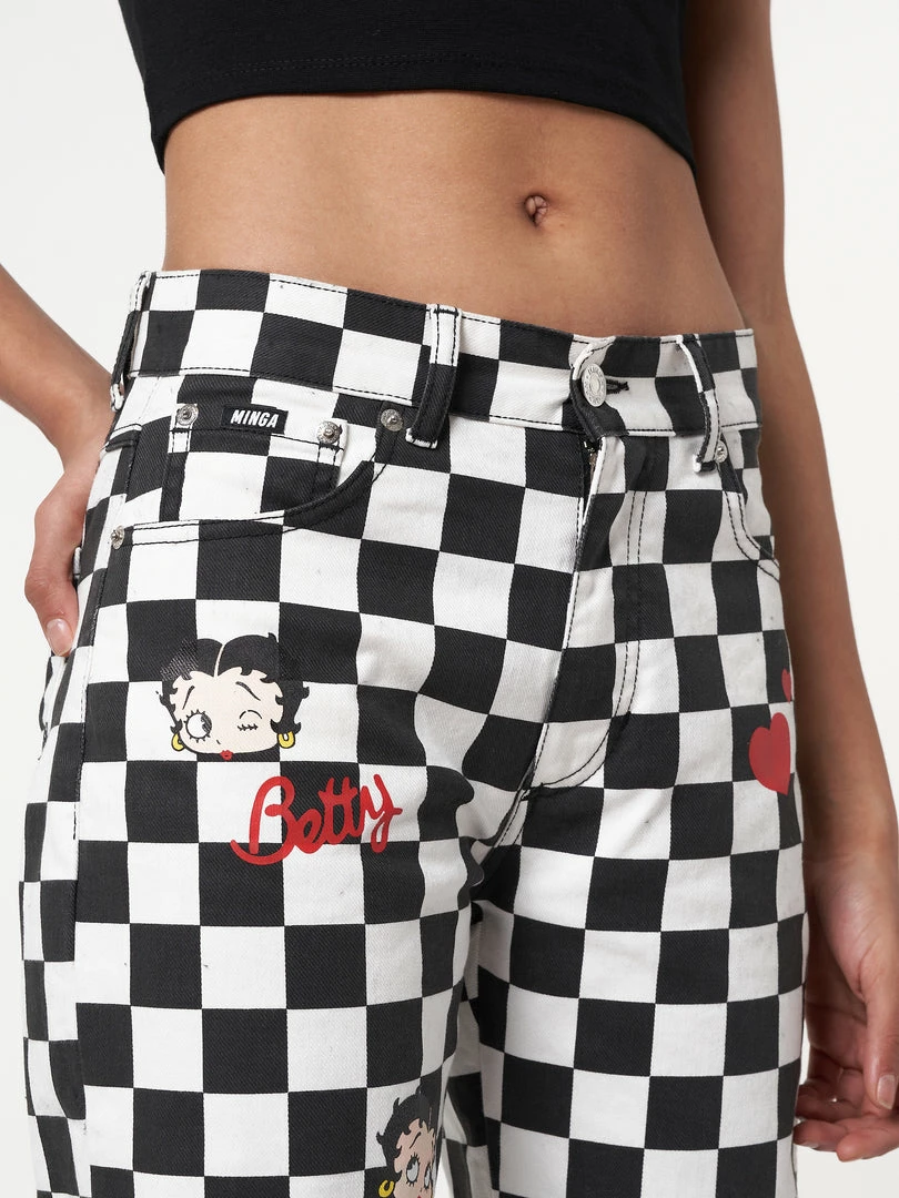 Minga London Clothing Minga X Betty Boop Check Jeans