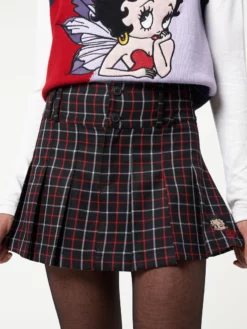 Minga London Minga X Betty Boop Plaid Mini Skirt Clothing