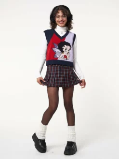 Minga London Minga X Betty Boop Plaid Mini Skirt Clothing