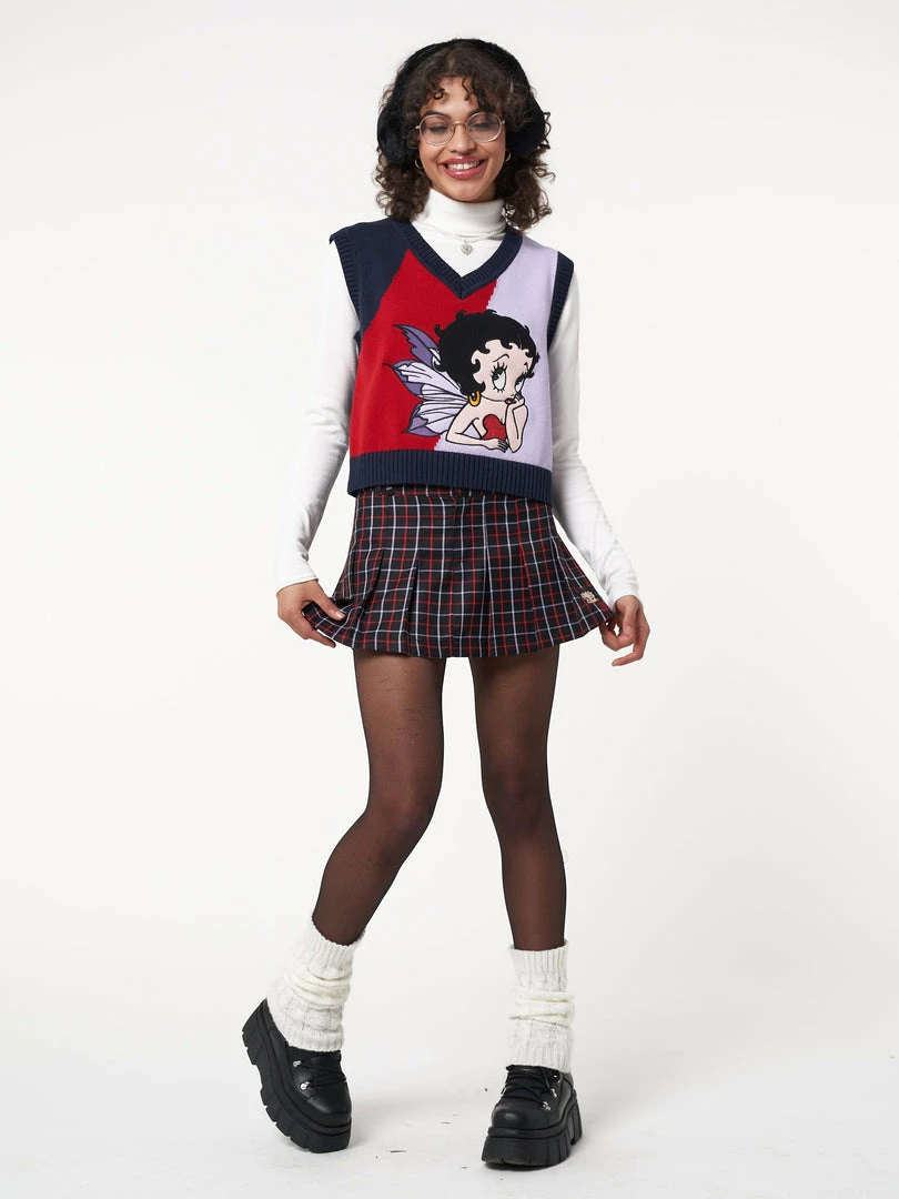 Minga London Minga X Betty Boop Plaid Mini Skirt Clothing